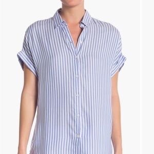 NWOT Beach Lunch Lounge striped lyocell blouse